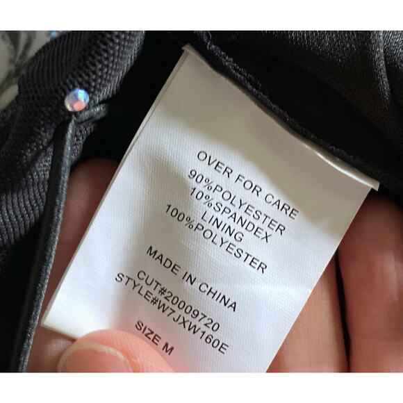 WINDSOR Womens Size Medium Black Strappy Rhinestone Bodycon Sheath Ruched Dress - Picture 11 of 12